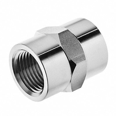 GRAINGER ZUSAPF7802 Hex Coupling 304 SS 1/8 Pipe Size FNPT