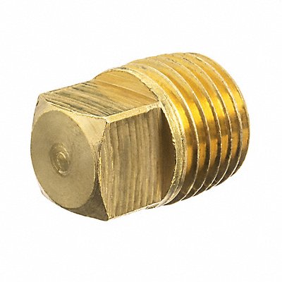 GRAINGER ZUSAPF10586 Square Head Plug Brass 1/8 in M BSPT