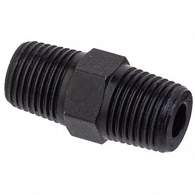 GRAINGER ZUSAPF9074 Hex Nipple Black Zinc-Plated Brass 1/8