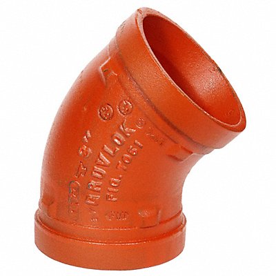 GRUVLOK 390014744 45 Elbow Ductile Iron 1 1/2 in Orange