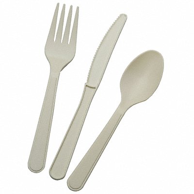 ABILITY ONE 7360020000000 Disp Cutlery Set White Med Weight PK400
