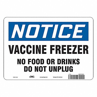 CONDOR 60YF83 Vaccine Freezer Sign