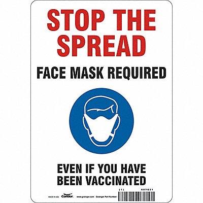 CONDOR 60YG21 Facemask Reminder Safety Sign