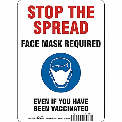 CONDOR 60YG23 Facemask Reminder Safety Sign