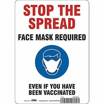 CONDOR 60YG24 Facemask Reminder Safety Sign