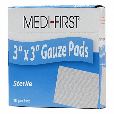MEDI-FIRST 61212 Gauze Pad White 3 L 3 W PK10