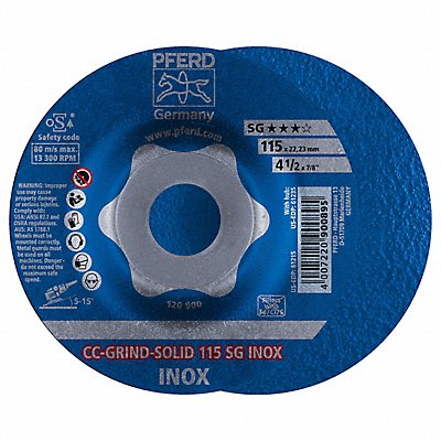 PFERD 61215 Depressed Grinding Wheel 7/8 CN Unthreaded Hole