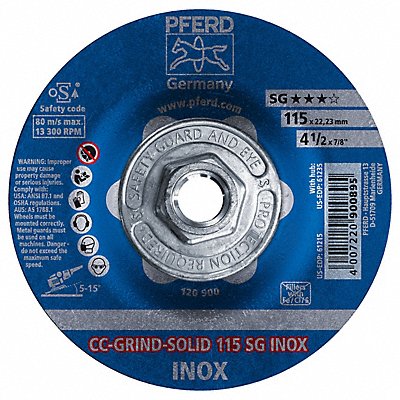PFERD 61235 Depressed Grinding Wheel 5/8 -11CN ThreadHle