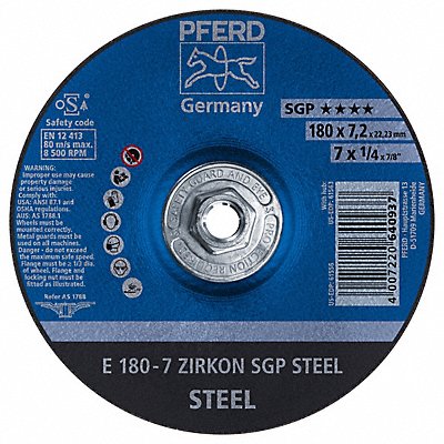 PFERD 61563 Grinding Wheel Type 27 7 x 1/4
