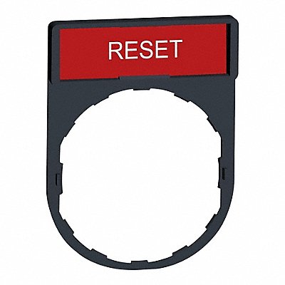 SCHNEIDER ELECTRIC ZBY2323 Legend Plate Reset White/Red Rectangular
