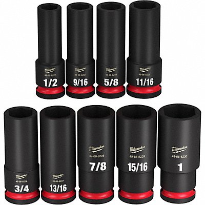 MILWAUKEE 49667022 Impact Socket Set Steel 6-Point 1/2