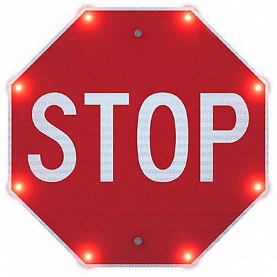 TAPCO 300444 Indoor LED Stop Sign 24x24 in Aluminum