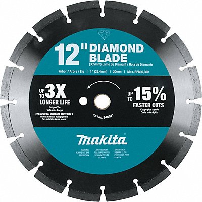 MAKITA E02521 Diamond Blade 12 dia 6300 RPM Max Speed
