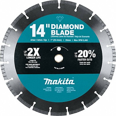 MAKITA E02646 Diamond Blade 14 dia 5400 RPM Max Speed