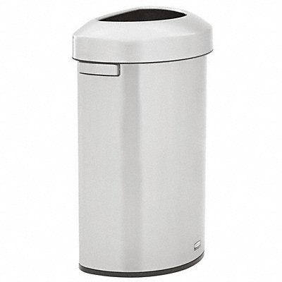 RUBBERMAID COMMERCIAL PRODUCTS 2147582 Garbage Can Half-Round Silver 21 gal