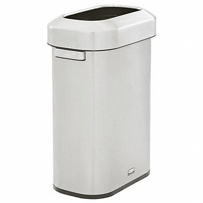 RUBBERMAID COMMERCIAL PRODUCTS 2147581 Garbage Can Rectangular Silver 15 gal