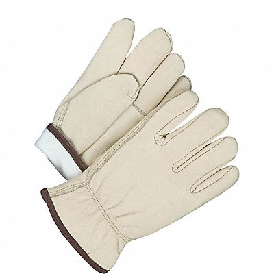 BDG 2091581TFL11 Leather Gloves Shirred Slip On Cuff L