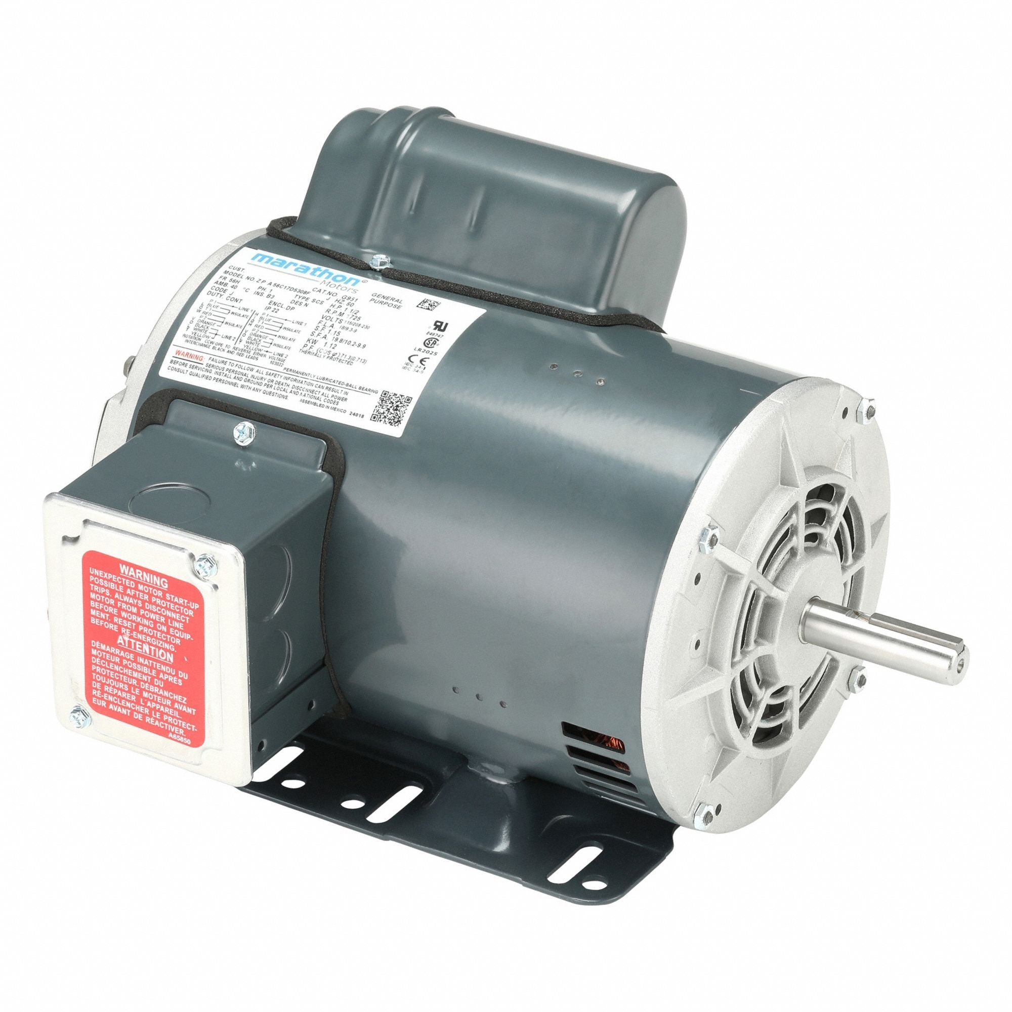 MARATHON MOTORS 056C17D5308 Air Compressor Motor 1-1/2 hp 1725 RPM