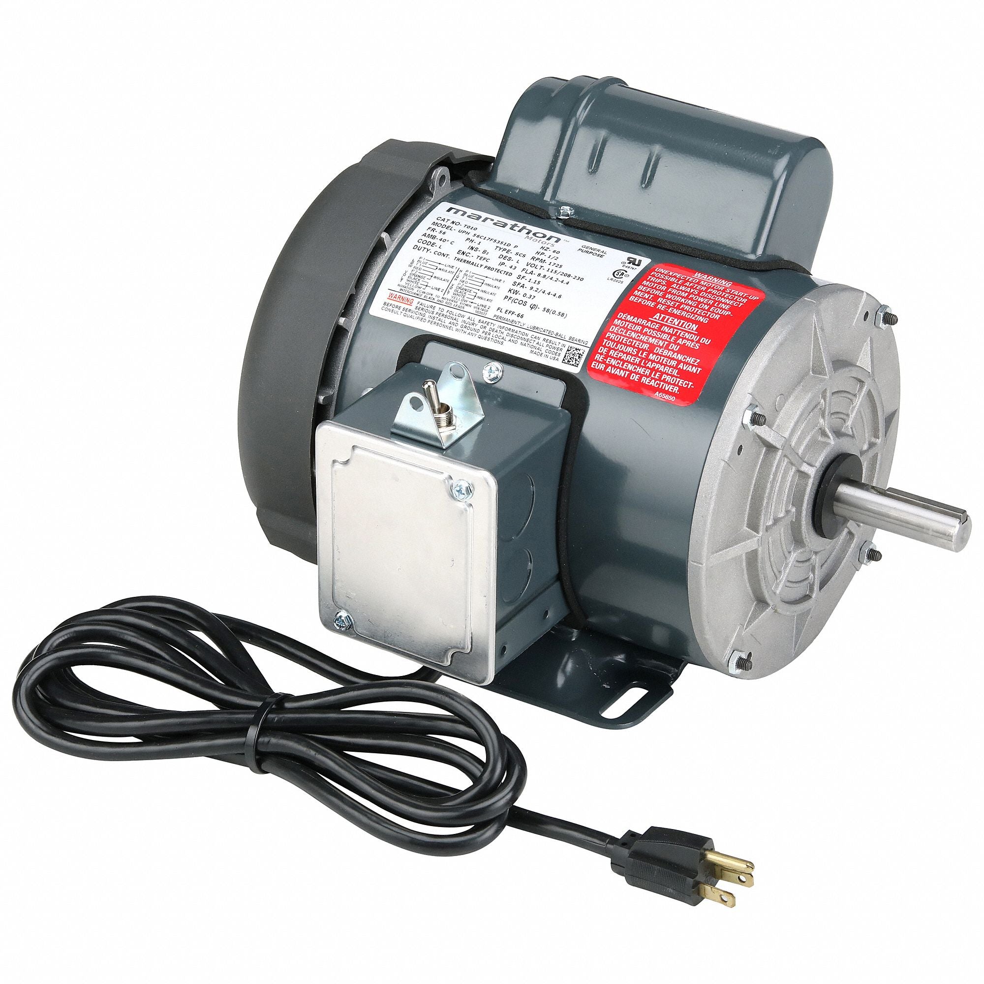 MARATHON MOTORS 056C17F5351 Power Tool Motors 1/2 hp 1725 RPM