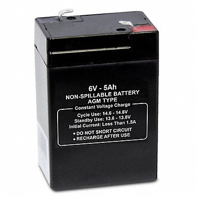 GRAINGER 47033 Sealed Lead Acid Battery 6VDC 5Ah