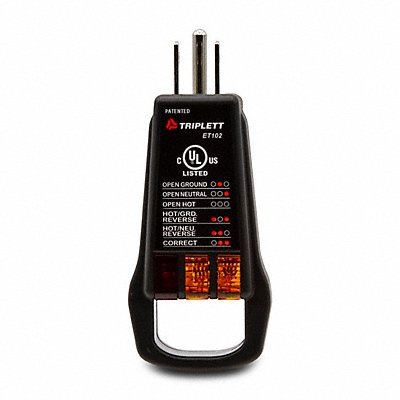 TRIPLETT ET102 Receptacle Tester 120V AC No Disp