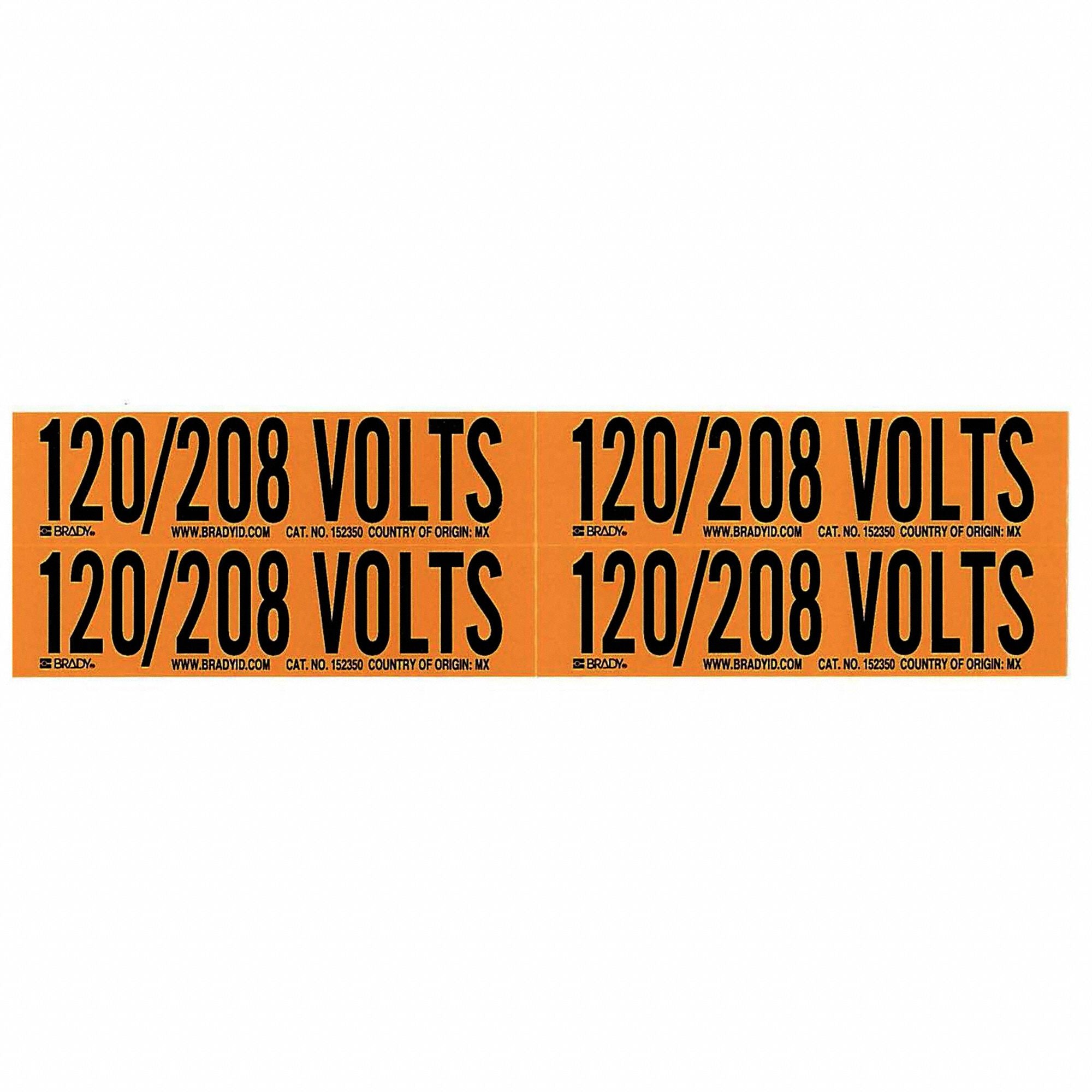 BRADY 152350 Conduit and Voltage Sign and Labels PK5