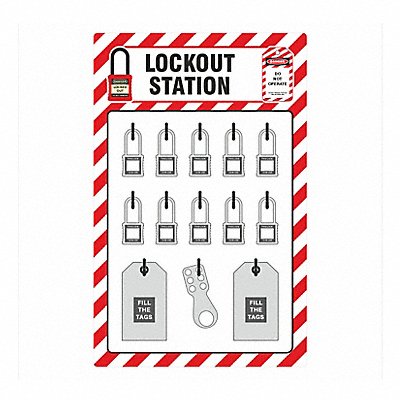 ZING 7801 Lockout Tagout Shadow Board 15 W