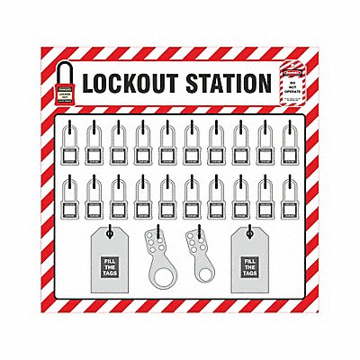 ZING 7802 Lockout Tagout Shadow Board 22 H 23 W
