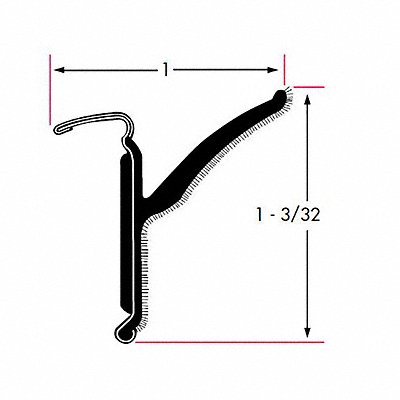 FAIRCHILD 13704X2 Edge Grip Seal Beltline WRSTP 8 ft Rubbr