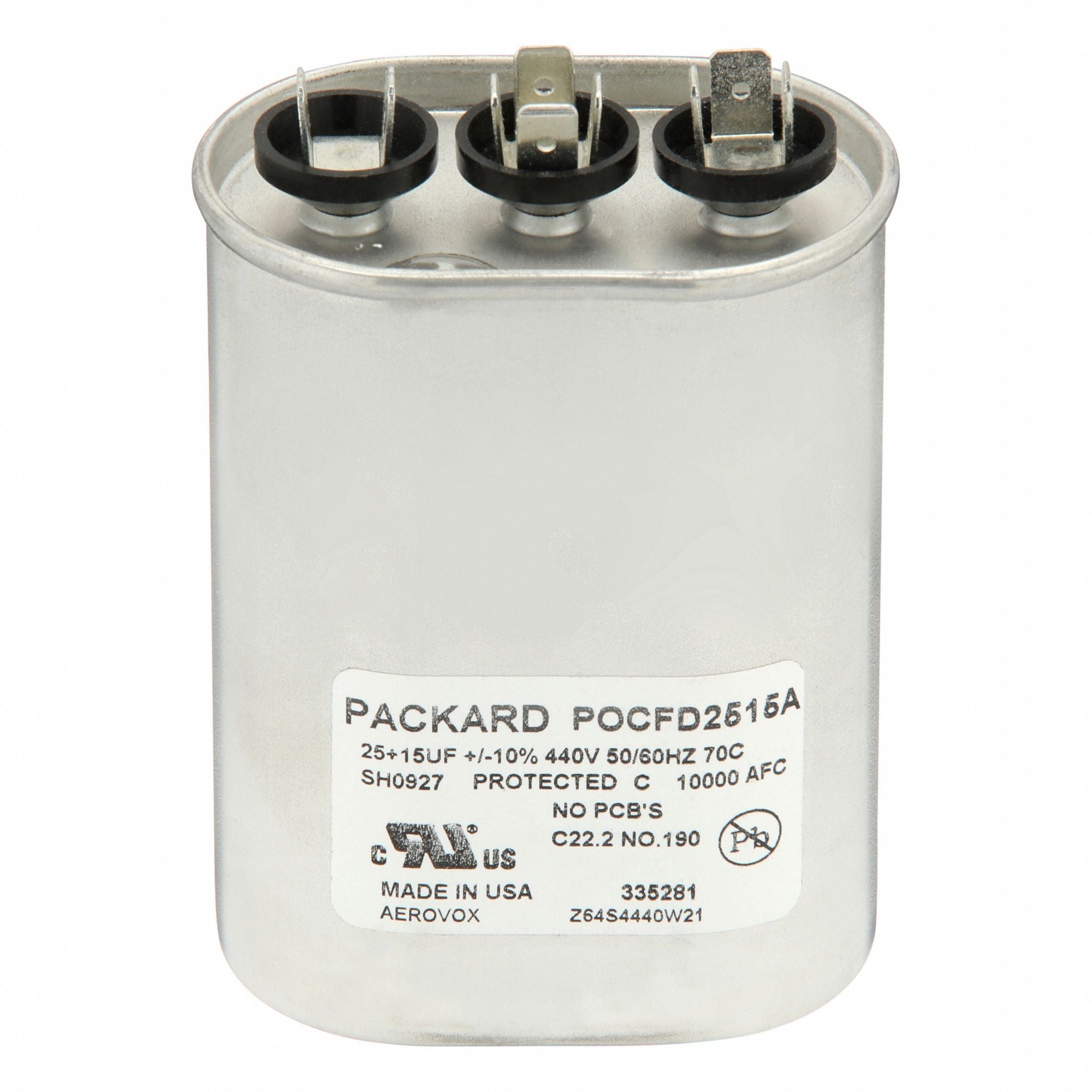TITAN HD POCFD2515A Oval Motor Dual Run Capacitor 440-370VAC