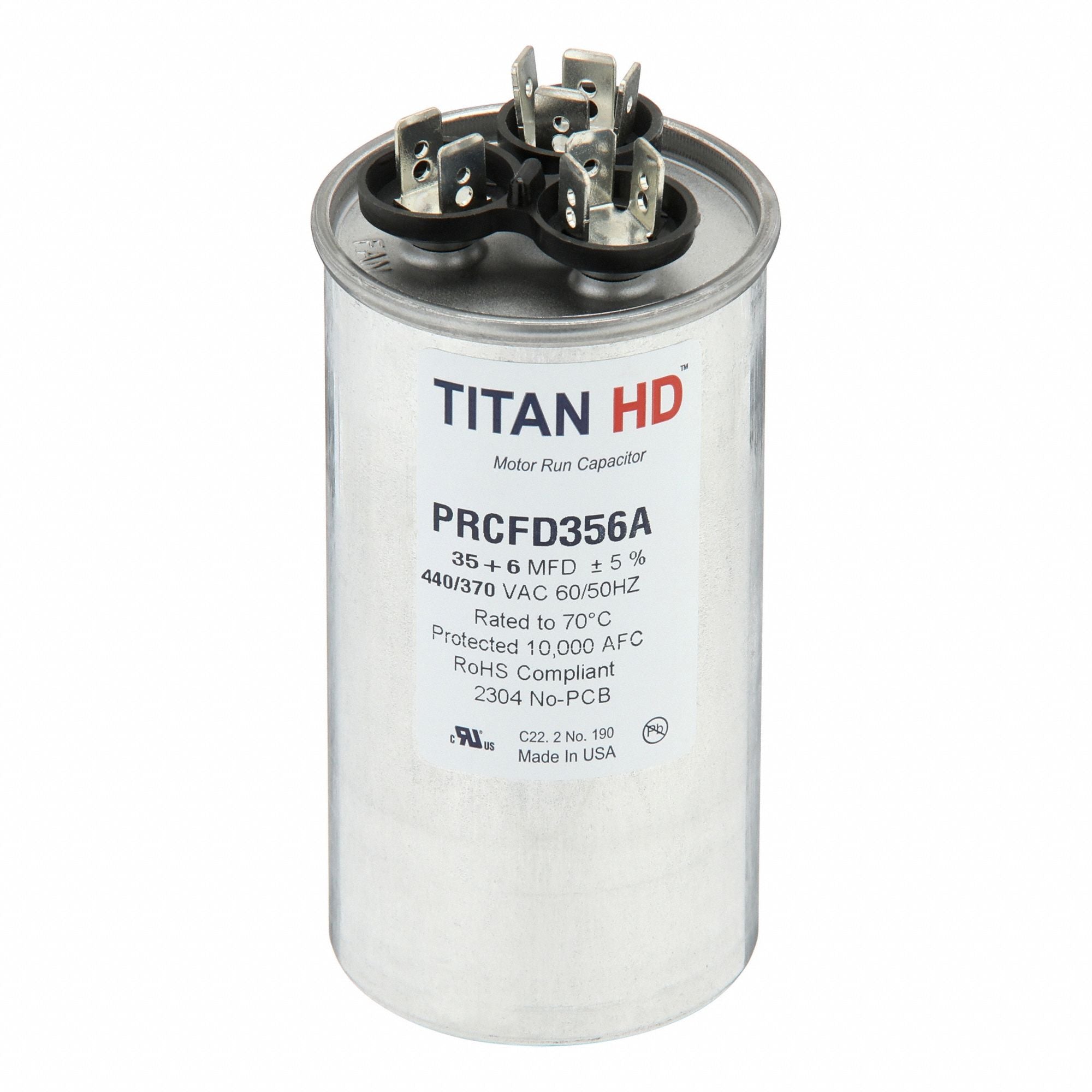TITAN HD PRCFD356A Round Motor Dual Run Capacitr 440-370VAC