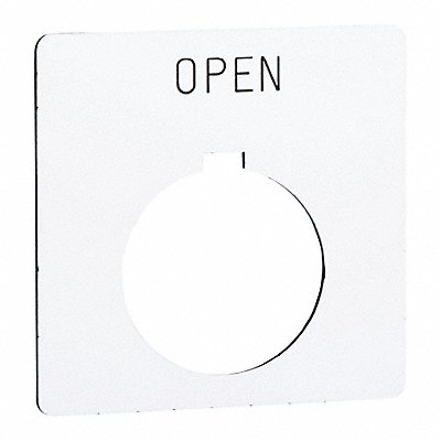 SCHNEIDER ELECTRIC 9001KN109WP Legend Plate Open Black/White Square
