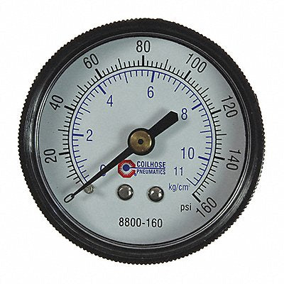 COILHOSE PNEUMATICS CO8800160 DG 1/4 Back Mount 0-160PSI 2