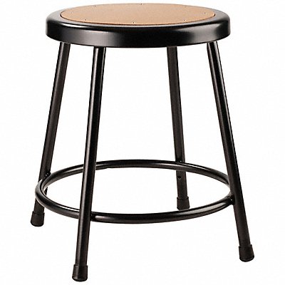 NATIONAL PUBLIC SEATING 621810 Round Stool Welded Tube Leg Black 19 H