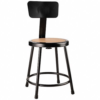NATIONAL PUBLIC SEATING 6218B10 Round Stool Welded Tube Leg Black 32 H
