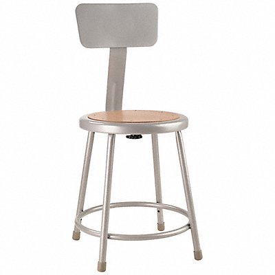 NATIONAL PUBLIC SEATING 6218B Round Stool Welded Tube Leg Grey 31 H