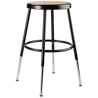 NATIONAL PUBLIC SEATING 6218H10 Round Stool Adjustable Legs Black 18 H
