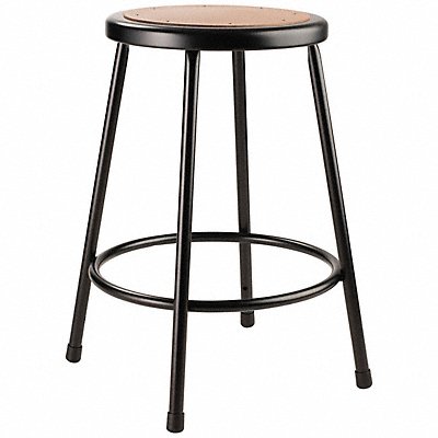 NATIONAL PUBLIC SEATING 622410 Round Stool Welded Tube Leg Black 24 H