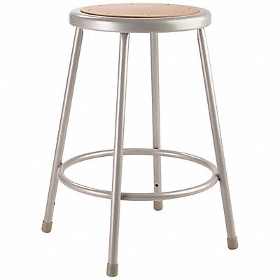 NATIONAL PUBLIC SEATING 6224 Round Stool Welded Tube Leg Grey 24 H