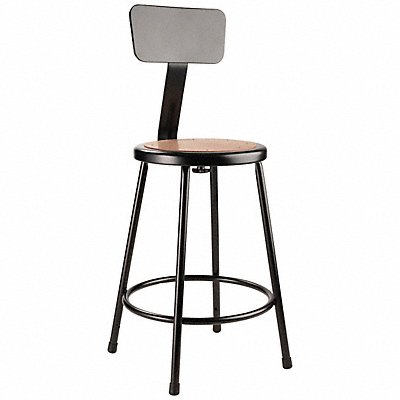 NATIONAL PUBLIC SEATING 6224B10 Round Stool Welded Tube Leg Black 37 H