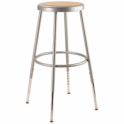 NATIONAL PUBLIC SEATING 3LLV9 Round Stool Adjustable Legs Grey 25 H