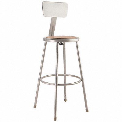 NATIONAL PUBLIC SEATING 6230B Round Stool Welded Tube Leg Grey 43 H