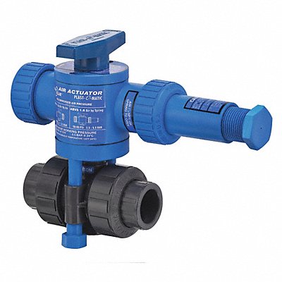 PLAST-O-MATIC ABVS050VTPV Air x Spring Ball Valve PVC 1/2 Fkm Npt