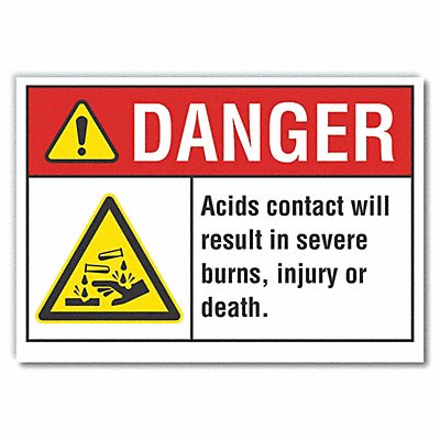 LYLE LCU40007ED10x7 Danger Sign 7 inx10 in Non-PVC Polymer