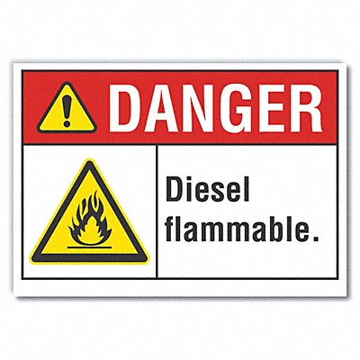 LYLE LCU40011ED14x10 Danger Sign 10inx14in Non-PVC Polymer