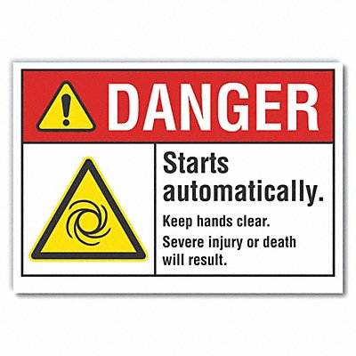 LYLE LCU40021ED10x7 Danger Sign 7 in x 10 in Non-PVC Polymer