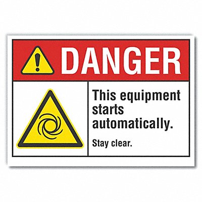 LYLE LCU40025ED10x7 Danger Sign 7 in x 10 in Non-PVC Polymer