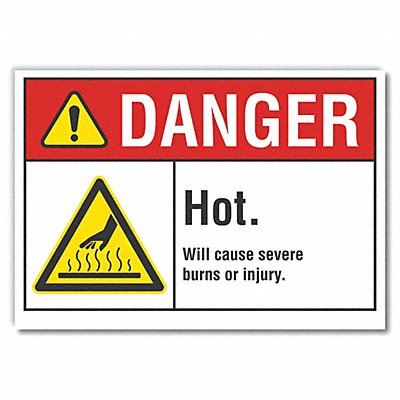 LYLE LCU40029ND5X35 Hot Surface Danger Label 3.5x5in Polyest
