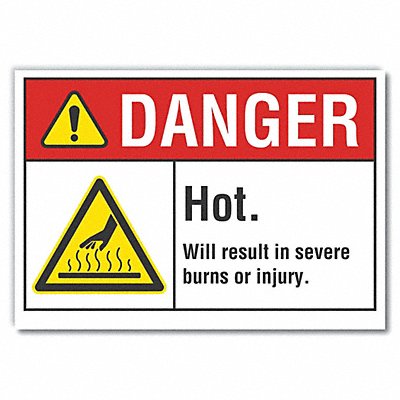 LYLE LCU40030ND14X10 Hot Surface Danger Lbl 10x14in Polyest