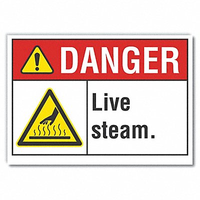 LYLE LCU40031ND14X10 Live Steam Danger labl 10x14in Polyester